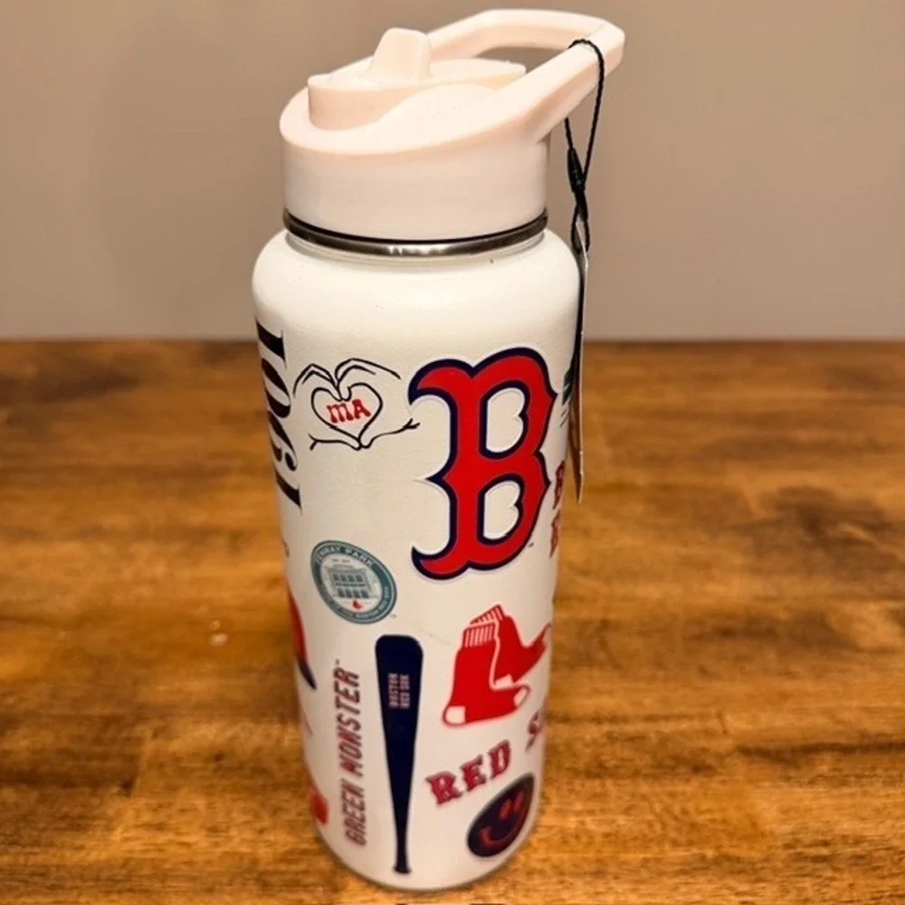 Boston Red Sox Insulated Water Bottle White (NEW) 34oz The Memory Company - Picture 2 of 9